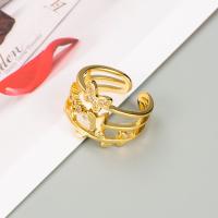 Kubieke Circonia Micro Pave Brass Ring, Messing, 18K vergulde, mode sieraden & verschillende stijlen voor de keuze & micro pave zirconia & voor vrouw, gouden, nikkel, lood en cadmium vrij, Verkocht door PC