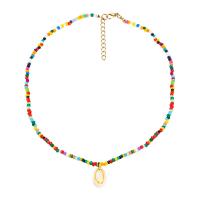 Shell Necklaces Seedbead with Shell & Zinc Alloy with 1.97inch extender chain fashion jewelry & for woman nickel lead & cadmium free Length Approx 16.54 Inch Sold By PC
