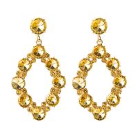 Zinc Alloy Drop Earrings with Glass Rhinestone fashion jewelry & for woman & with rhinestone nickel lead & cadmium free Sold By Pair