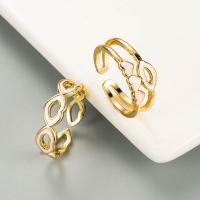 Brass Finger Ring 18K gold plated fashion jewelry & for woman & enamel golden nickel lead & cadmium free Sold By PC