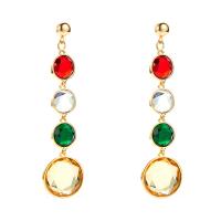 Rhinestone Earring Zinc Alloy with Glass Rhinestone gold color plated fashion jewelry & for woman nickel lead & cadmium free Sold By Pair