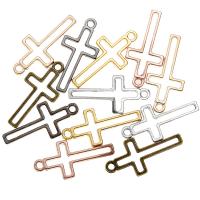 Tibetan Style Cross Pendants, plated, Unisex & hollow, more colors for choice, nickel, lead & cadmium free, 11x23mm, Approx 100PCs/Bag, Sold By Bag