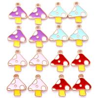 Tibetan Style Enamel Pendants, mushroom, gold color plated, Unisex, more colors for choice, nickel, lead & cadmium free, 13x15mm, Approx 100PCs/Bag, Sold By Bag