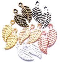 Tibetan Style Leaf Pendants, plated, Unisex, more colors for choice, nickel, lead & cadmium free, 6x14mm, Approx 100PCs/Bag, Sold By Bag