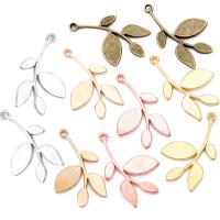 Tibetan Style Leaf Pendants, plated, Unisex, more colors for choice, nickel, lead & cadmium free, 13x24mm, Approx 100PCs/Bag, Sold By Bag