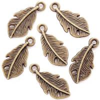 Tibetan Style Feather Pendants, plated, Unisex, more colors for choice, nickel, lead & cadmium free, 7x15mm, Approx 100PCs/Bag, Sold By Bag