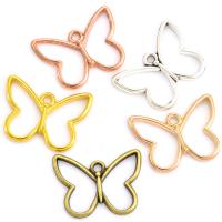 Tibetan Style Animal Pendants, Butterfly, plated, Unisex & hollow, more colors for choice, nickel, lead & cadmium free, 21x16mm, Approx 100PCs/Bag, Sold By Bag