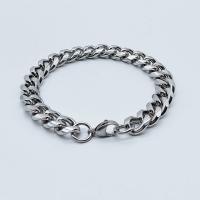 Stainless Steel Jewelry Bracelet, 316L Stainless Steel, electrolyzation, different length for choice & different size for choice & for man, original color, Sold By PC
