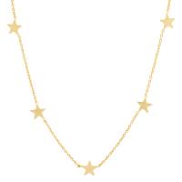 Titanium Steel Necklace with 5cm extender chain Star Vacuum Ion Plating fashion jewelry & for woman Length 45 cm Sold By PC