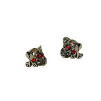 Tibetan Style Stud Earring, Skull, polished, Unisex & different styles for choice & micro pave cubic zirconia, original color, Sold By Pair