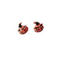 Zinc Alloy Stud Earring Pumpkin plated & for woman & with rhinestone Sold By Pair
