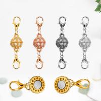 Tibetan Style Magnetic Clasp, plated, different size for choice & micro pave cubic zirconia, more colors for choice, Sold By PC