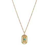 Titanstahl Halskette, 14 K vergoldet, verschiedene Stile für Wahl & für Frau & Emaille, Goldfarbe, Länge:ca. 18.5 ZollInch, verkauft von PC