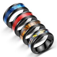 Пальцевидное Кольцо Титановой Стали, титан, с Ракушка, Другое покрытие, разный размер для выбора, Много цветов для выбора, продается PC