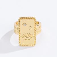 Brass δάχτυλο του δακτυλίου, Ορείχαλκος, με Κράμα ψευδάργυρου, χρώμα επίχρυσο, κοσμήματα μόδας & για τη γυναίκα, περισσότερα χρώματα για την επιλογή, Μέγεθος:6, Sold Με PC