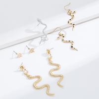 Brass Drop Earring with Zinc Alloy Snake plated fashion jewelry & for woman & enamel nickel lead & cadmium free Sold By Set