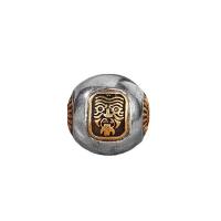 Thailand Sterling Silver Spacer Bead, with Brass, Round, Antique finish, DIY, silver color, 10x10mm, 10PCs/Lot, Sold By Lot