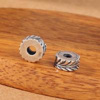 Thailand Sterling Silver Spacer Bead, Rondelle, Antique finish, DIY, silver color, 8x3.80mm, Hole:Approx 3mm, 10PCs/Lot, Sold By Lot