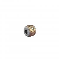 Thailand Sterling Silver Spacer Bead, with Brass, barrel, Antique finish, DIY, silver color, 11x12mm, 10PCs/Lot, Sold By Lot