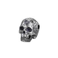 Thailand Sterling Silver Spacer Bead, Skull, Antique finish, DIY, silver color, 13.50x11x16mm, 10PCs/Lot, Sold By Lot