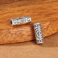 Thailand Sterling Silver Spacer Bead, Column, Antique finish, DIY & different designs for choice, silver color, 11x1.40mm, Hole:Approx 3mm, 10PCs/Lot, Sold By Lot
