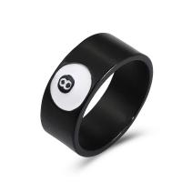 Zinc Alloy Finger Ring Round plated fashion jewelry & for woman black 19mm Sold By PC
