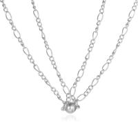 Multi слой ожерелье, цинковый сплав, с 10cm наполнитель цепи, плакирован серебром, 2 шт. & ювелирные изделия моды & разные стили для выбора & Женский, серебряный, длина:48 см, продается указан