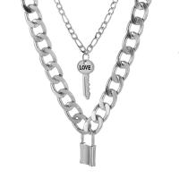 Mode Multi laag ketting, Zinc Alloy, plated, 2 stuks & mode sieraden & voor vrouw, meer kleuren voor de keuze, Lengte 43 cm, Verkocht door Stel