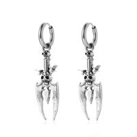 Tibetan Style Drop Earrings, silver color plated, fashion jewelry & for woman, silver color, 54x13mm, Sold By Pair