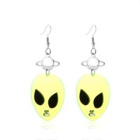 Resin Earring Zinc Alloy with Resin Alien silver color plated fashion jewelry & for woman two different colored Sold By Pair