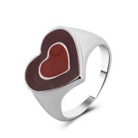 Tibetan Style Finger Ring, Heart, plated, fashion jewelry & for woman & enamel, more colors for choice, 20mm, Sold By PC