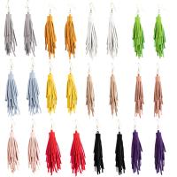 Earring Jewelry, Leather, Tassel, for woman, more colors for choice, 114mm, Sold By Pair