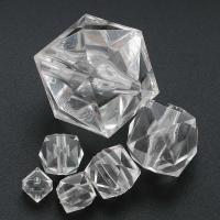 Transparent Acrylic Beads Polygon DIY clear Sold By Bag