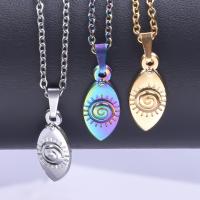 Stainless Steel Jewelry Necklace, 304 Stainless Steel, Horse Eye, Vacuum Ion Plating, different styles for choice & for woman, more colors for choice, 10x21mm, Length:Approx 50 cm, Sold By PC