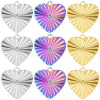 Stainless Steel Heart Pendants, 304 Stainless Steel, Vacuum Ion Plating, Unisex, more colors for choice, 18x18mm, Sold By PC