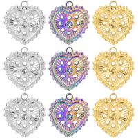 Stainless Steel Heart Pendants, 304 Stainless Steel, Vacuum Ion Plating, Unisex & hollow, more colors for choice, 15x17mm, Sold By PC