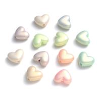 Čudo akril perle, Srce, možete DIY & pearlized, miješana boja, 14mm, Približno 50računala/Torba, Prodano By Torba