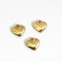 rozsdamentes acél Szív medálok, 304 rozsdamentes acél, csiszolt, DIY, aranysárga, 16.70x16.60mm, Által értékesített PC