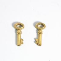 Stainless Steel Pendants 304 Stainless Steel Key plated DIY golden Sold By PC