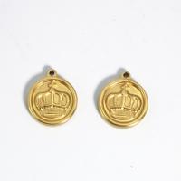 Stainless Steel Pendants, 304 Stainless Steel, plated, DIY & for man, golden, 17.70x15.30mm, Sold By PC