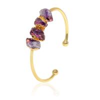 Quartz Bracelets, Tibetan Style, with Amethyst, Adjustable & for woman, golden, nickel, lead & cadmium free, 28x10mm, Sold By PC