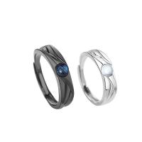 Brass Finger Ring, with Moonstone, plated, fashion jewelry & Unisex & different styles for choice, nickel, lead & cadmium free, Sold By PC