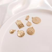Μενταγιόν Brass Κοσμήματα, Ορείχαλκος, επιχρυσωμένο, διαφορετικά στυλ για την επιλογή, χρυσός, Sold Με PC