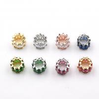 Brass Spacer Beads plated DIY & micro pave cubic zirconia nickel lead & cadmium free Approx 5mm Sold By PC
