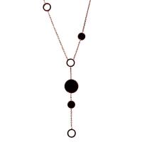 Titanstahl Halskette, mit Muschel, Rósegold-Farbe plattiert, für Frau, Länge ca. 31.49 ZollInch, 5PCs/Menge, verkauft von Menge