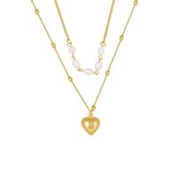 Multi слой ожерелье, титан, с Пресноводные жемчуги, плакирован золотом, Женский & многонитевая, 39cm,45cm, 5ПК/Лот, продается Лот
