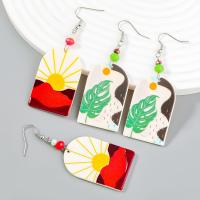 Acrylic Jewelry Earring Zinc Alloy with Acetate fashion jewelry & for woman Sold By Pair