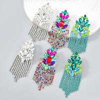 Módní náušnice Fringe, Zinek, módní šperky & pro ženy & s drahokamu, více barev na výběr, 93x37mm, Prodáno By Pair