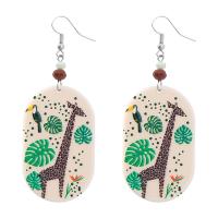 Acrylic Jewelry Earring, Tibetan Style, with Acetate, fashion jewelry & for woman, multi-colored, 79x62mm, Sold By Pair