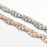 Zinc Alloy smykker halskæde, med 14.2cm extender kæde, forgyldt, mode smykker & for kvinde & med rhinestone, flere farver til valg, Længde 35.4 cm, Solgt af PC